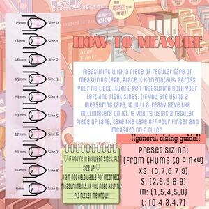 Pink Nail Sizing Guide